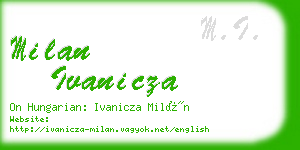 milan ivanicza business card